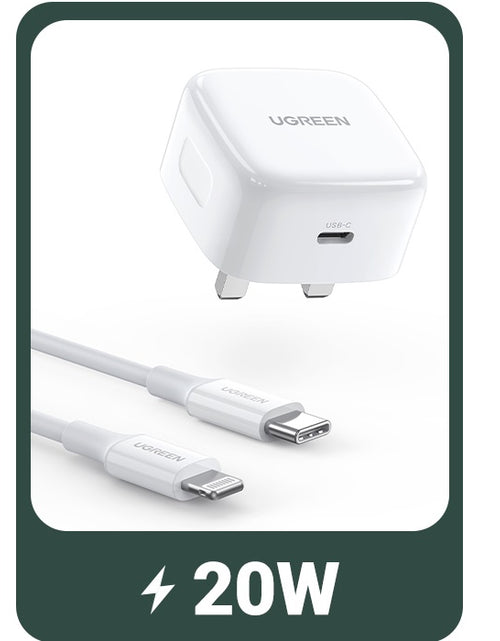 Load image into Gallery viewer, PD Fast Charger UK+USBC-lightning cable 1m/70297
