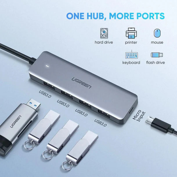 4-Port USB3.0 Hub+Micro USB Power Supply/70336