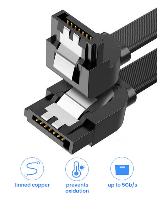 Load image into Gallery viewer, UGREEN Angled SATA 3 Data Cable 0.5m (Black),US217,30797
