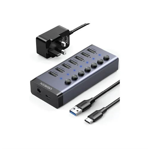 Load image into Gallery viewer, UGREEN USB 3.0 7-Port Hub-12V2A Power Supply (UK),/90306
