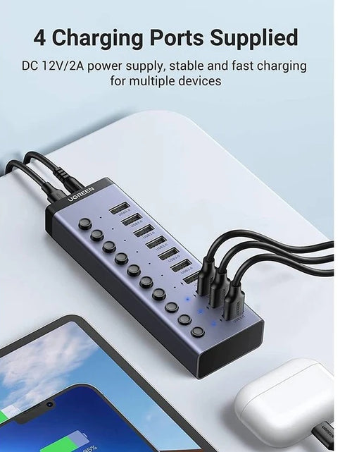 Load image into Gallery viewer, UGREEN USB 3.0 7-Port Hub-12V2A Power Supply (UK),/90306
