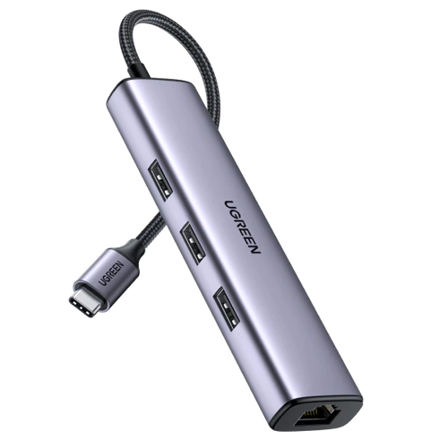 Load image into Gallery viewer, Ugreen USB-C to 3*USB 3.0+RJ45+Micro USB-60718
